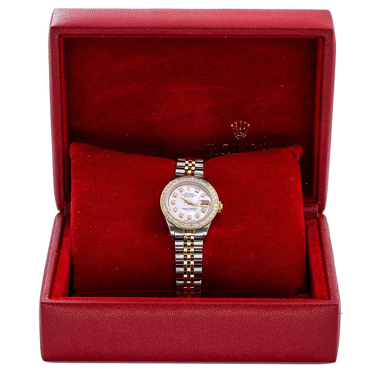 Ro_lex Datejust Pink Mother of Pearl Diamond Dial Lady