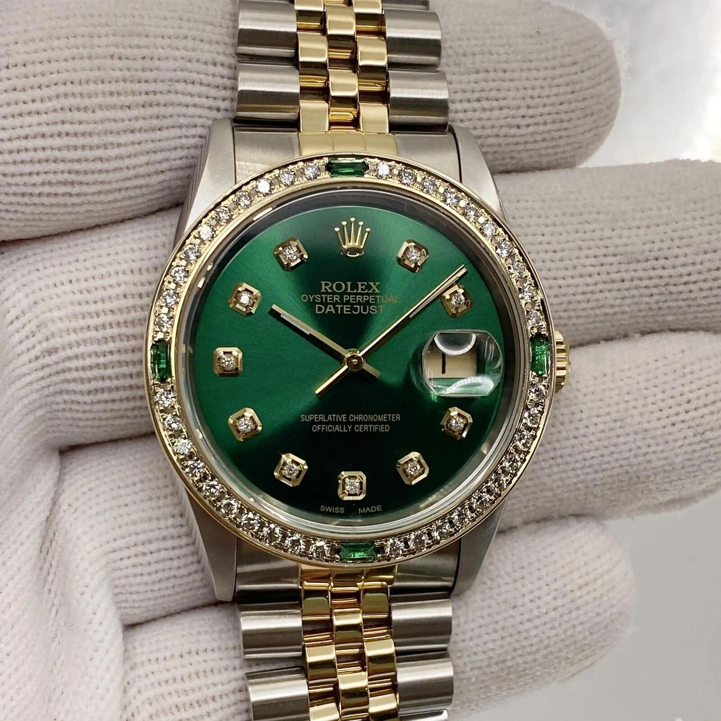 Ro_lex Datejust 36mm Green Diamond Dial Lady Watch