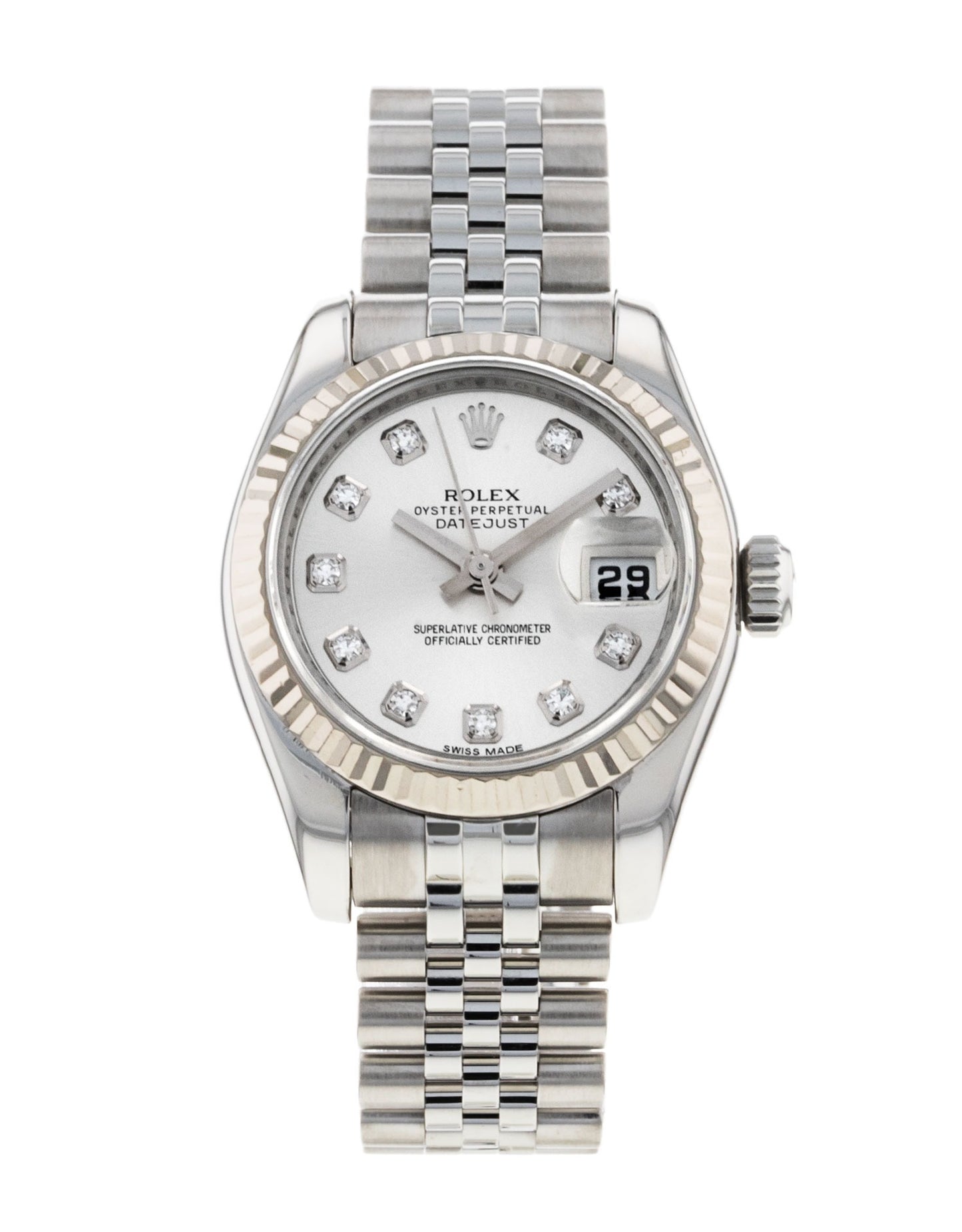 Ro_lex Datejust Lady - Silver Diamond Dial & Bracelet Strap