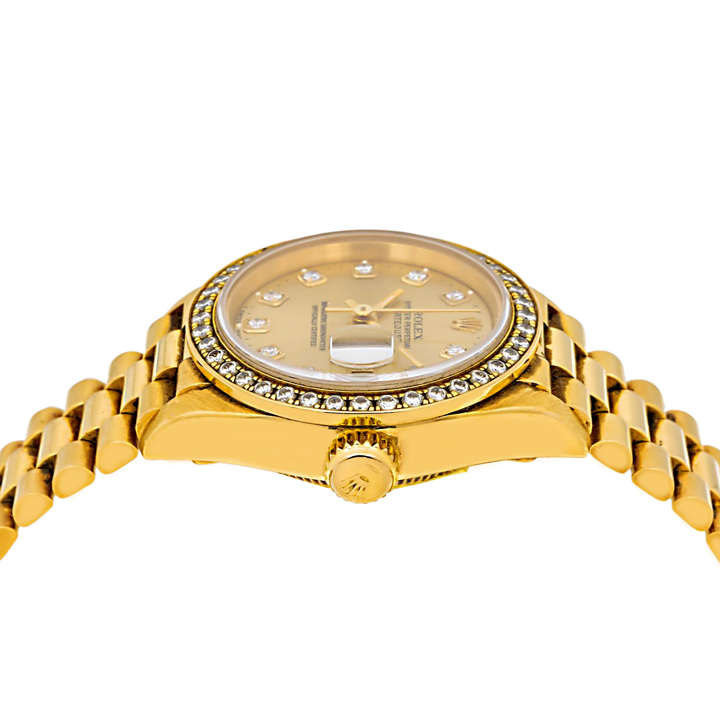 ROLEX LADY-DATEJUST GOLDEN DIAMOND WATCH,